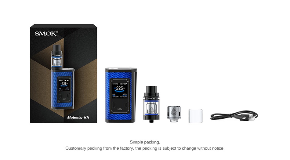 SMOK Majesty 225W TC Box MOD SMOK Majesty Kit imple packing Customary packing from the factory  the packing is subject to change without notice