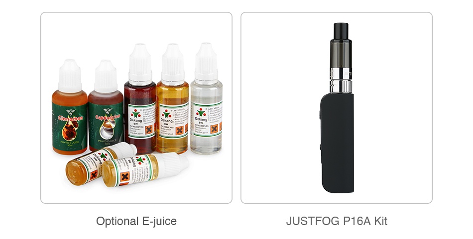 JUSTFOG P16A Clearomizer 1.9ml   Optional E juice STFOG P16A