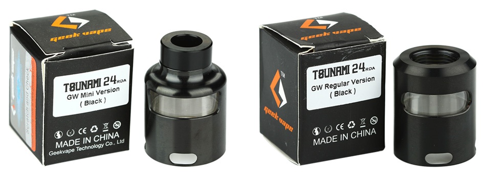 GeekVape Tsunami 24 Glass Window Top Cap I24 TBUNAM 24Roa W Mini Version GW Regular version Black  cg MADE IN CHINA MADE IN CHINA