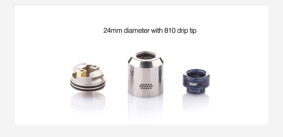 Hellvape Rebirth RDA 24mm diameter with 810 drip tip