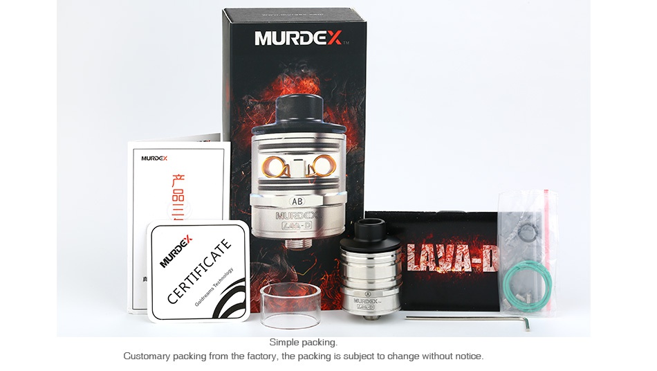 Murdex Lava-D Coil Control RDA MURDCX    Customary packing from the factory  the packing is subject to change without notice