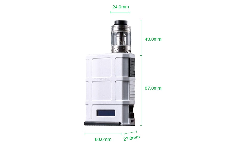 Cool Vapor MADPUL 200W VW Kit with LAVA Tank 24 0mm 43 0mm 87 0mm 66 0mm 27 0